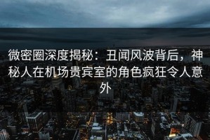 微密圈深度揭秘：丑闻风波背后，神秘人在机场贵宾室的角色疯狂令人意外