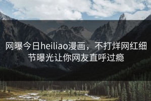 网曝今日heiliao漫画，不打烊网红细节曝光让你网友直呼过瘾