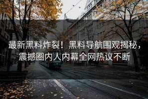 最新黑料炸裂！黑料导航围观揭秘，震撼圈内人内幕全网热议不断