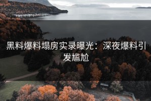 黑料爆料塌房实录曝光：深夜爆料引发尴尬
