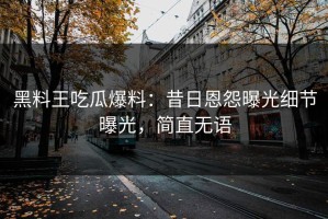 黑料王吃瓜爆料：昔日恩怨曝光细节曝光，简直无语