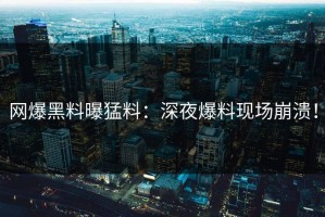 网爆黑料曝猛料：深夜爆料现场崩溃！