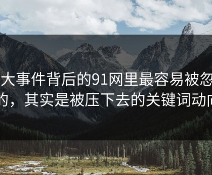 91大事件背后的91网里最容易被忽略的，其实是被压下去的关键词动向