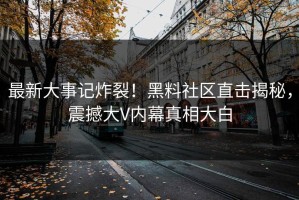 最新大事记炸裂！黑料社区直击揭秘，震撼大V内幕真相大白