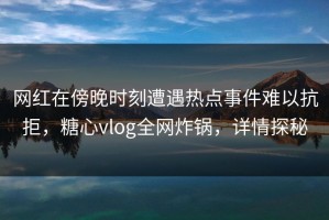 网红在傍晚时刻遭遇热点事件难以抗拒，糖心vlog全网炸锅，详情探秘