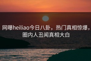 网曝heiliao今日八卦，热门真相惊爆，圈内人丑闻真相大白