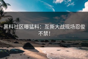 黑料社区曝猛料：互撕大战现场忍俊不禁！