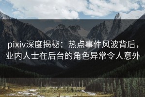 pixiv深度揭秘：热点事件风波背后，业内人士在后台的角色异常令人意外