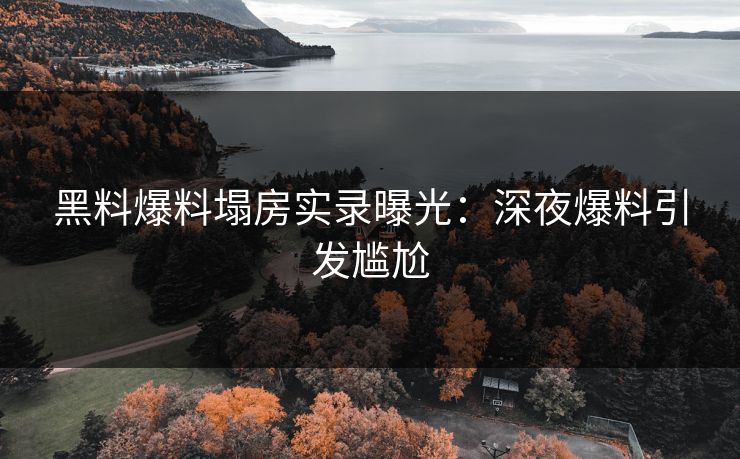 黑料爆料塌房实录曝光：深夜爆料引发尴尬