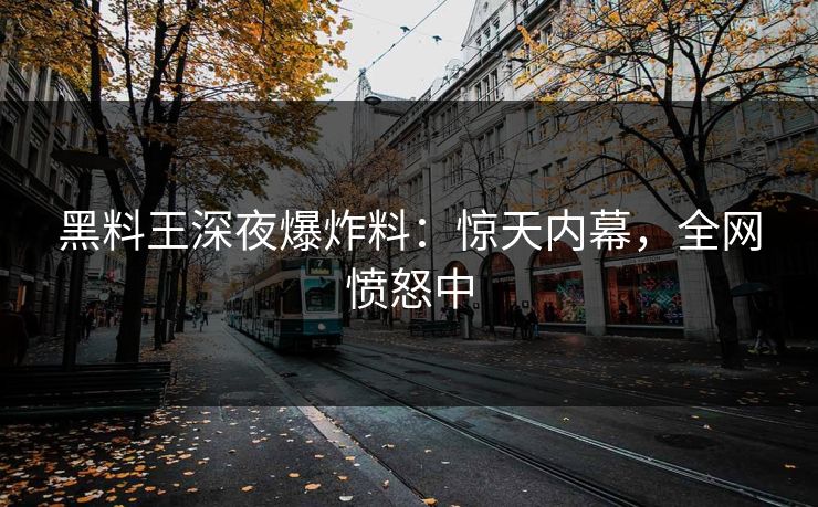 黑料王深夜爆炸料：惊天内幕，全网愤怒中