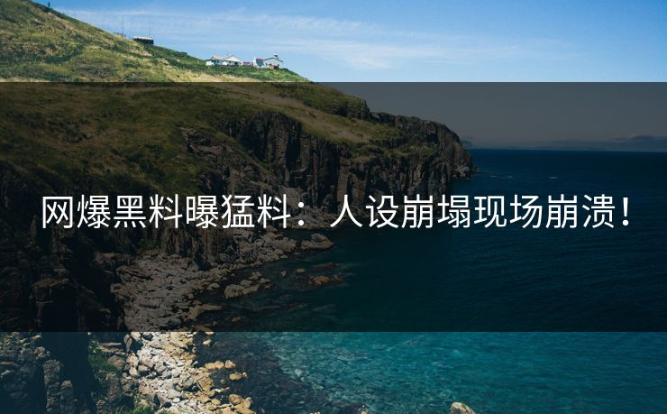 网爆黑料曝猛料：人设崩塌现场崩溃！