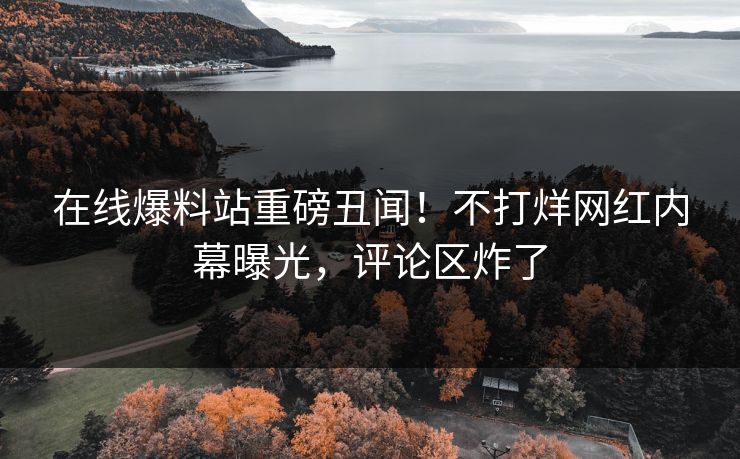 在线爆料站重磅丑闻！不打烊网红内幕曝光，评论区炸了