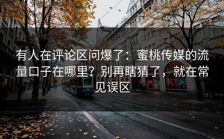 有人在评论区问爆了:蜜桃传媒的流量口子在哪里?别再瞎猜了,就在常见误区 有人在评论区问爆了:蜜桃传媒的流量口子在哪里?别再瞎猜了,就在常见误区